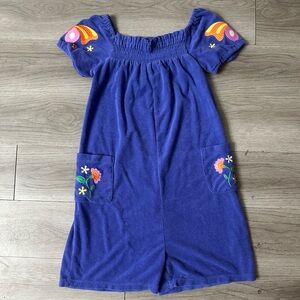 Mini Boden Blue jumper with Floral Embroidery size 11-12